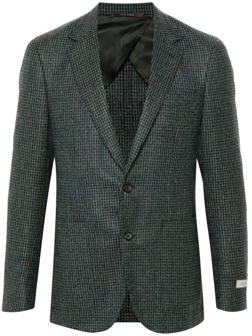 Houndstooth-pattern blazer - Blue