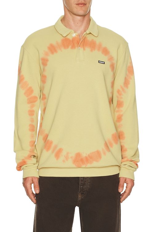 Metalwood Studio Mini Metal Logo Thermal Polo in Slime - Yellow. XL also in S