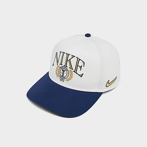 Rise Structured A-Frame Snapback Hat in Sail/Midnight Navy/Team Crimson