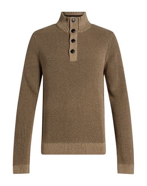Man Sweater Khaki Size L Acrylic, Cotton