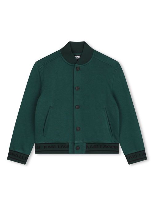 Logo-embroidered bomber jacket - Green