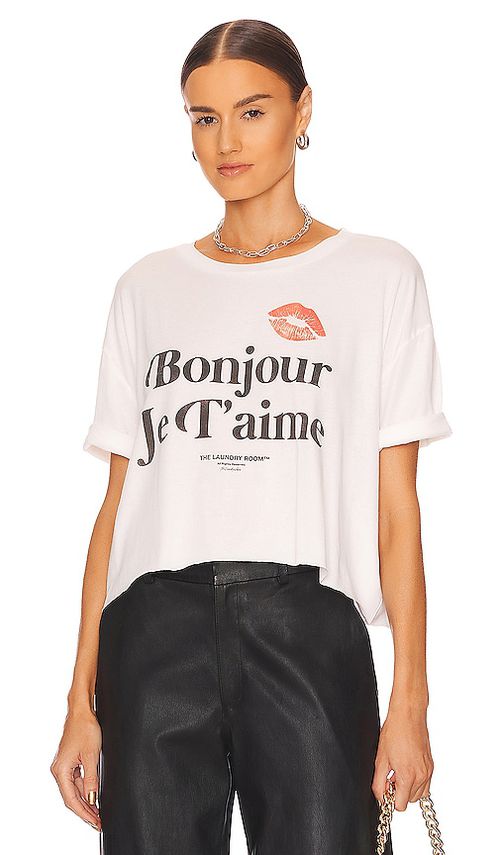 The Laundry Room T-SHIRT JE T'AIME CROP OVERSIZED en White.  XS. Also en L, M