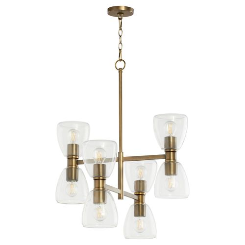 Dark Brass Eight Light Chandelier from the Relo Collection