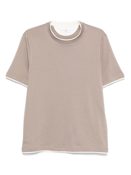 Cotton T-shirt - Brown