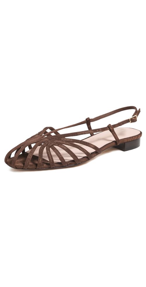 Devon Lattice Slingback Sandals Chocolate