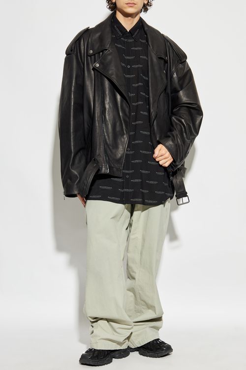 Balenciaga Shirt With Monogram, Men's, Black