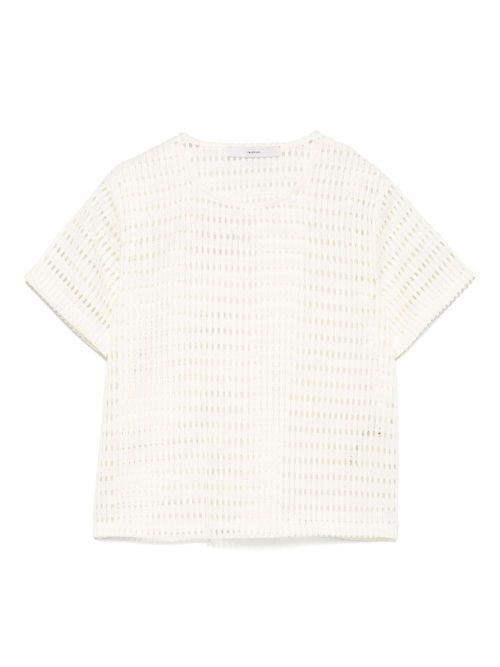 I'm brian open-knit T-shirt - White