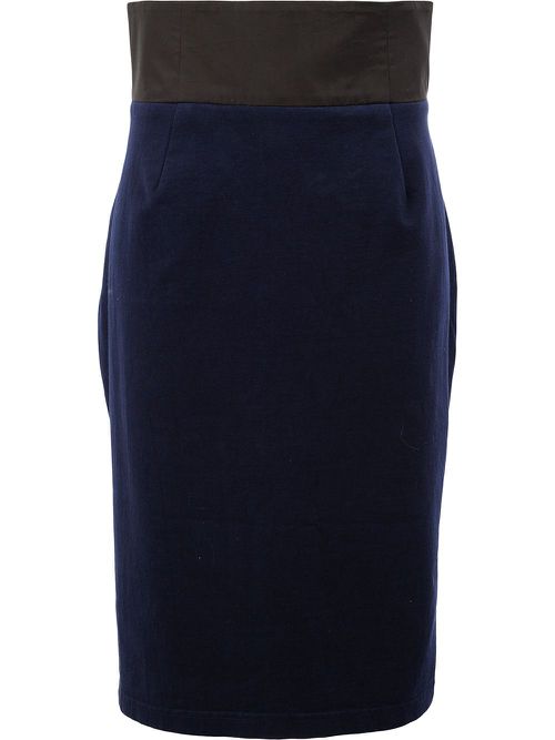 Fitted high-waist skirt - Blue