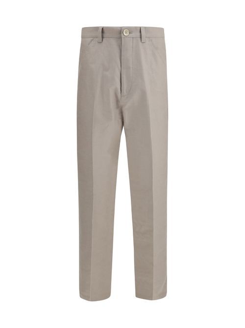 Trousers Tailored In Cotton With Belt Loops