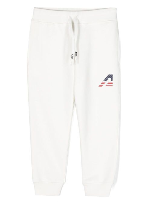Logo-print cotton trousers - White