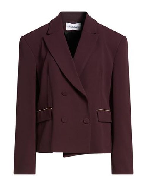 Woman Blazer Burgundy Size 10 Polyester, Elastane