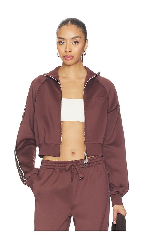 Ksubi Cropped Zip Track Jacket in Chocolate. - XS also in S