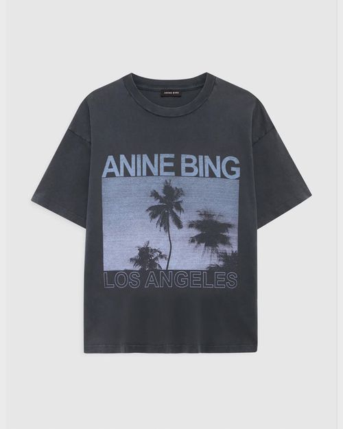 Anine Bing T-Shirt Cade Tee Palms Grey