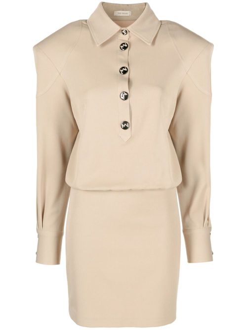 Nursu shoulder-pads mini dress - Neutrals