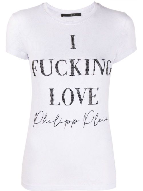Slogan-print cotton T-shirt - White