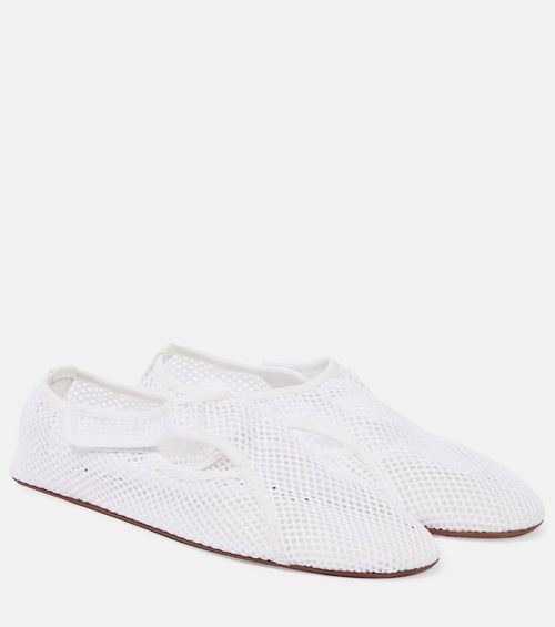Alaïa Flex leather-trimmed mesh ballet flats