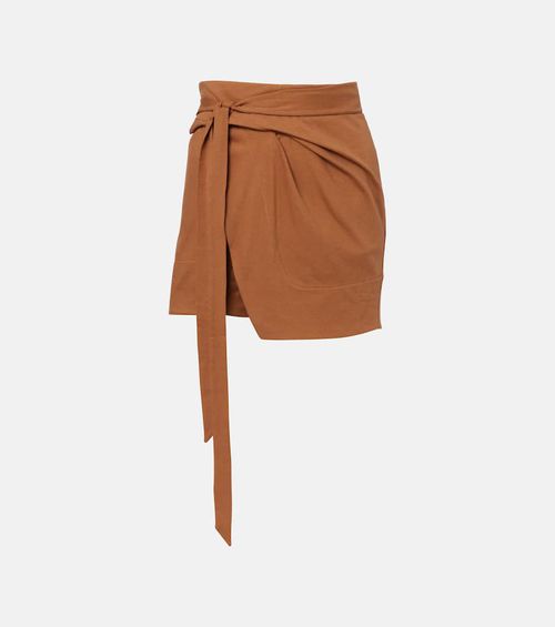 Berenice asymmetric cotton wrap skirt