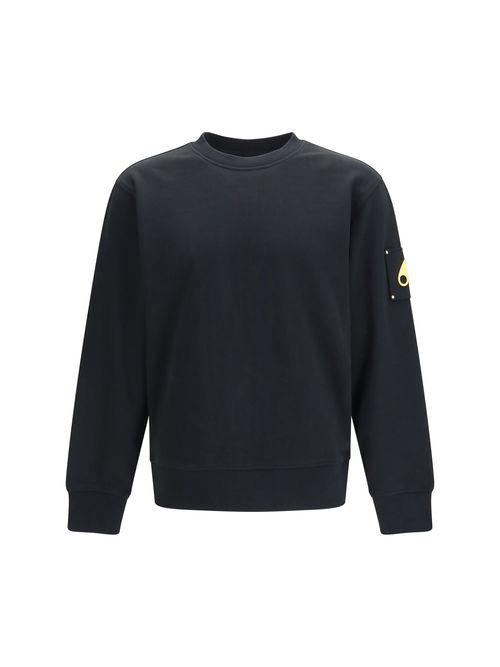Gold-Logo Cotton Sweatshirt — Black