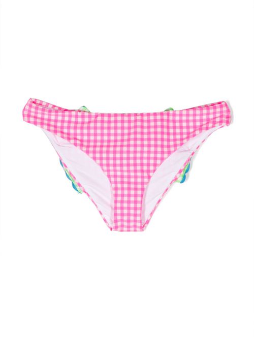 Bow-detail gingham bikini bottoms - Pink