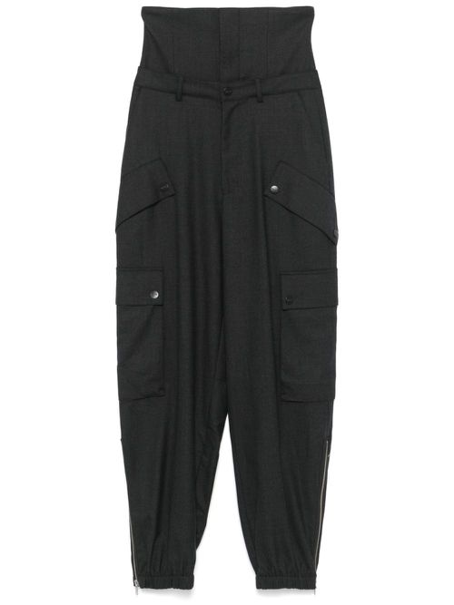 High-waist cargo pants - Grey