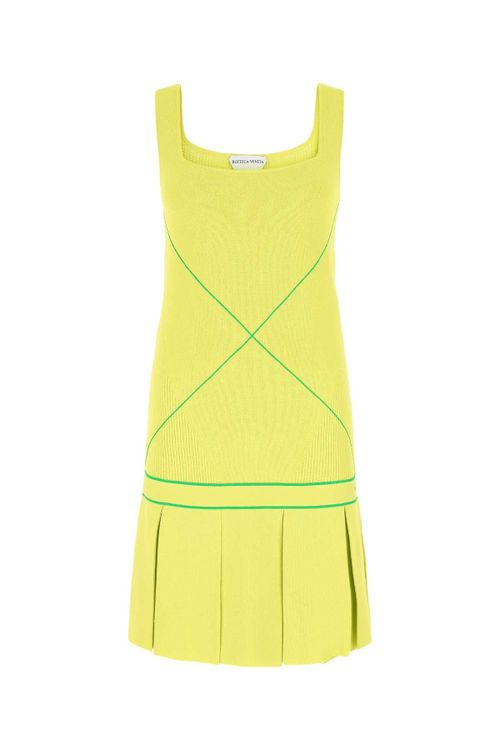 Viscose Blend Dress — Yellow