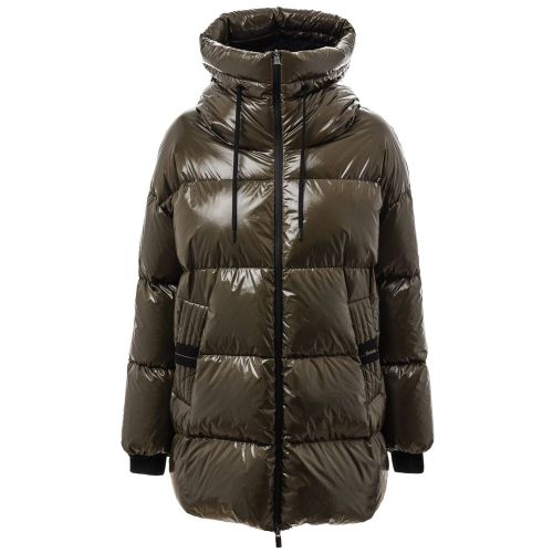 Hooded Quilted Parka Down Jacket — Green