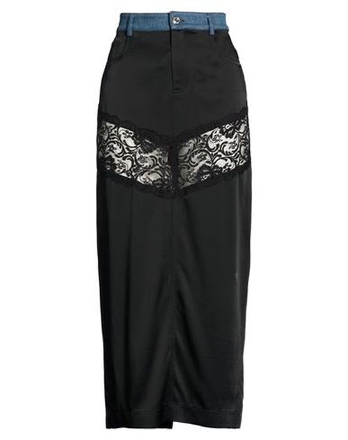 Woman Maxi skirt Black Size 2 Acetate, Viscose, Elastane