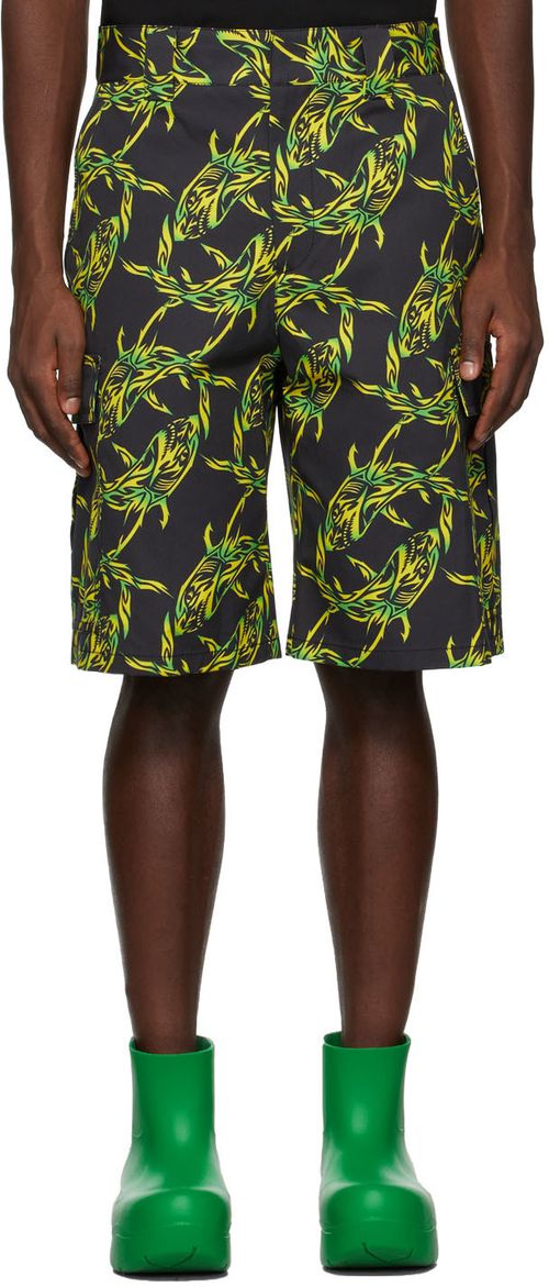 Shark-print cargo shorts