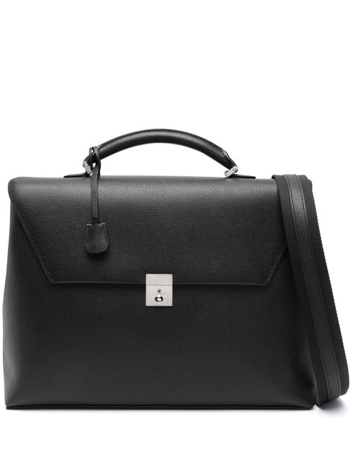 Avietta grained leather briefcase - Black