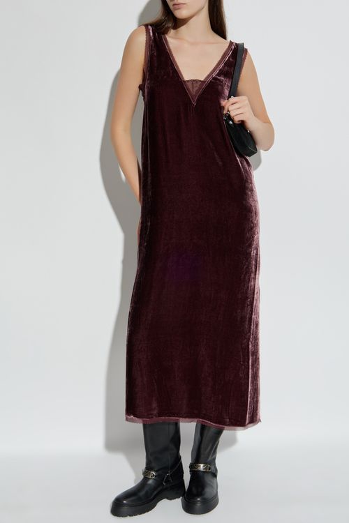 Velvet Dress ‘Renzo’, Women's, Burgundy