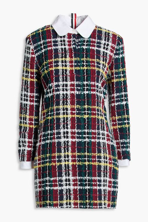 Cotton-blend tweed mini dress - Blue - IT 38