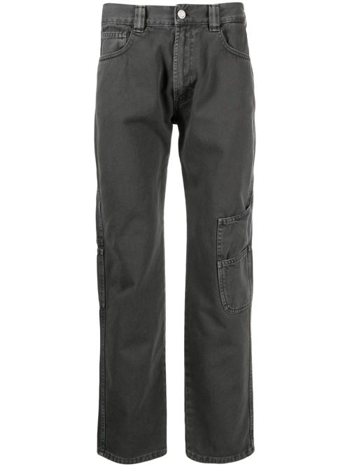 Mid-rise straight-leg trousers - Black