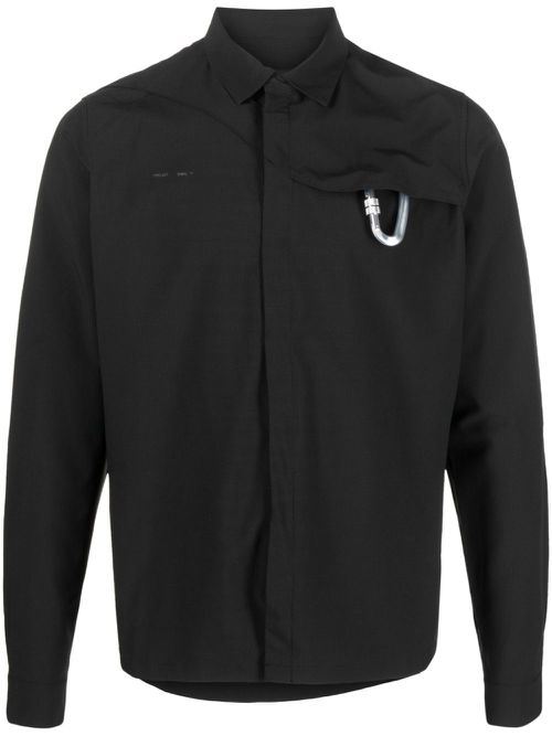 Carabiner-detail plain shirt - Black