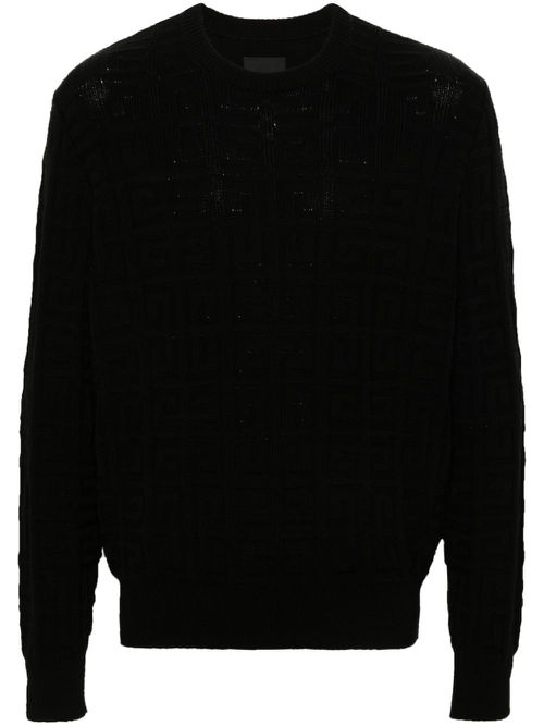 4G jacquard cotton jumper - Black