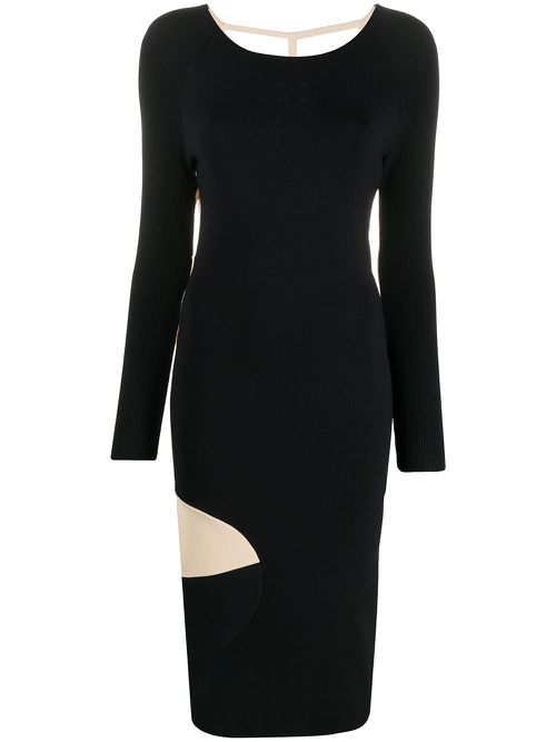 Front n' Back ribbed-knit dress - Black