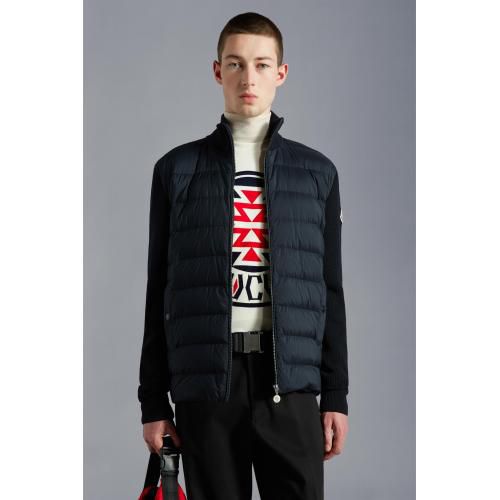 Knitted padded zip-up jacket