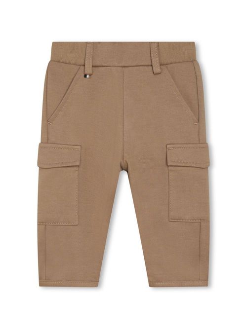 Tapered jersey cargo trousers - Brown