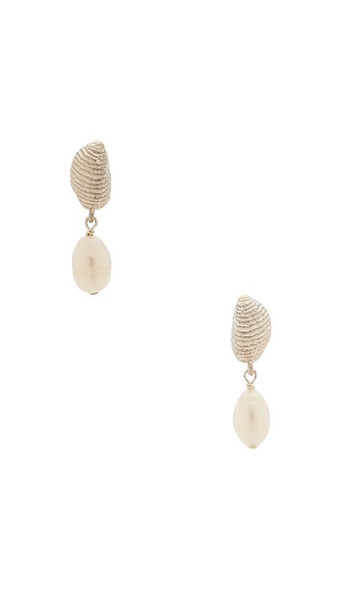 Loren Stewart Pelagie Pearl Earrings in Metallic Silver