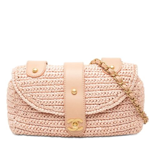 Chanel Pink Straw Shoulder Bag Pre-Owned
