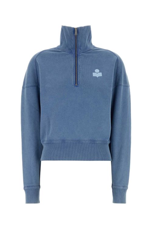 Cotton-Blend Sweatshirt — Blue