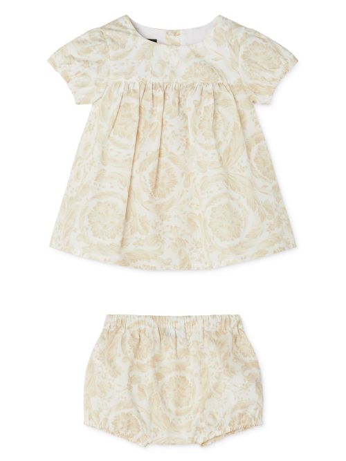 Barocco-print dress set - Neutrals