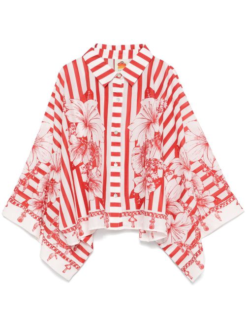 Mix-print shirt - Red