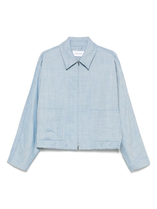 Cropped bomber jacket - Blue