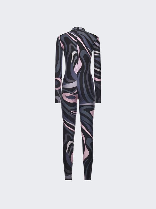 Marmo Print Jumpsuit Black And Pink