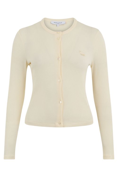 Maison Kitsuné Ribbed Crew Neck Cardigan - SS26 - Women's