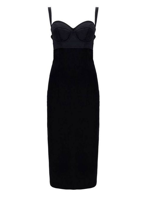 Cut-out bustier midi-dress - Black