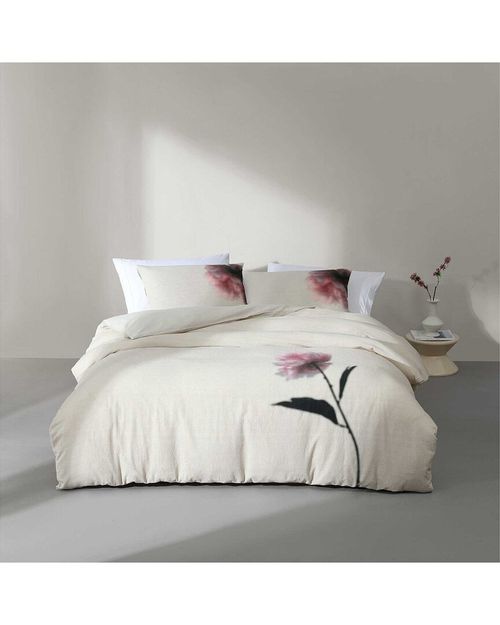 Peony Linen-Blend Printed Duvet Set