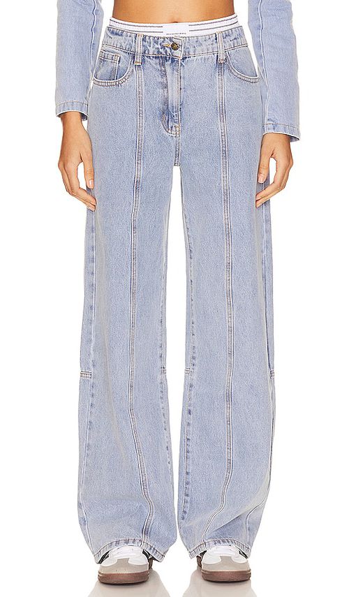 LIONESS Dawson Wide Leg Jeans in Blue. -  XL also in