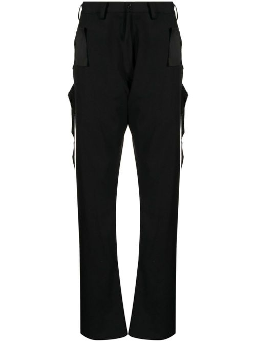 Straight-leg wool trousers - Black