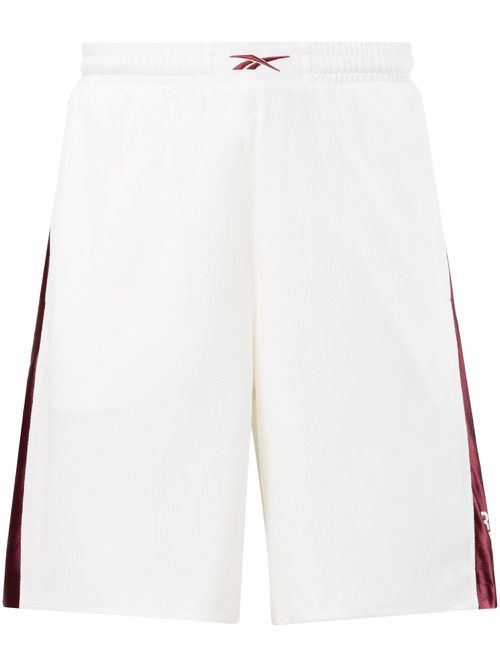 Logo-embroidered mesh track shorts - White